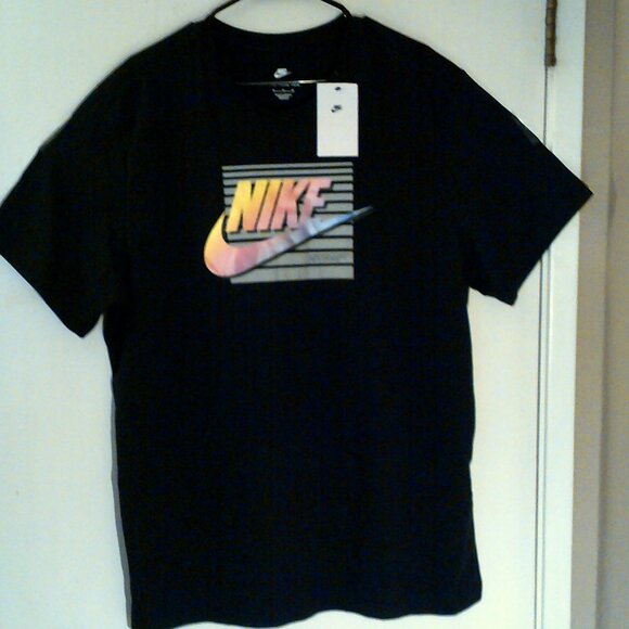 NEW NIKE SPORTSWEAR "VIbrant Box Logo Tee" MEN'S BLACK T-SHIRT XL FQ7995-010 - Picture 6 of 6